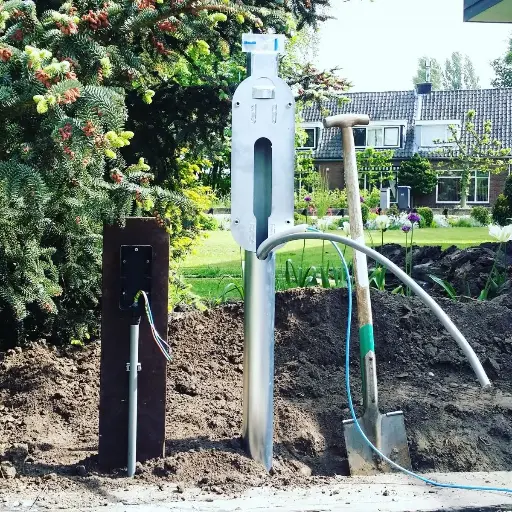 Installation du câble pour une borne de recharge triphasée /m